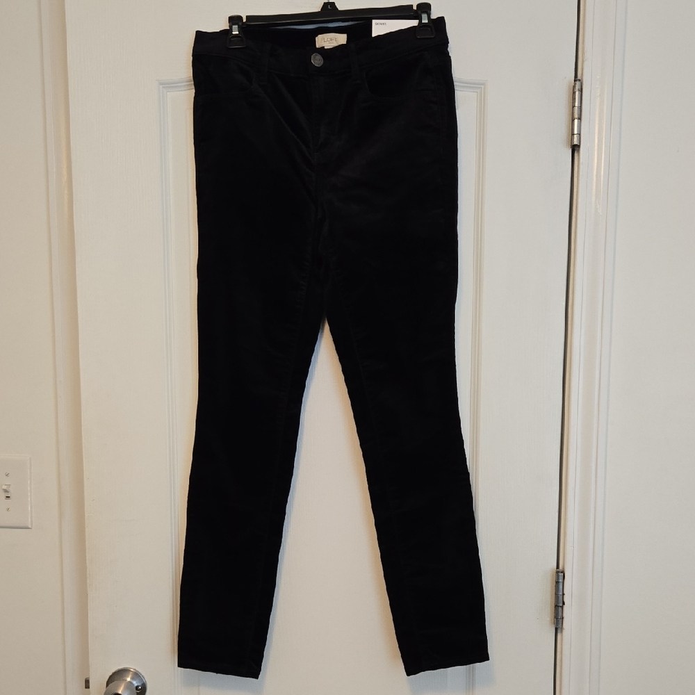 2/$20 NWT LOFT Black Corduroy Trousers, Size 2.